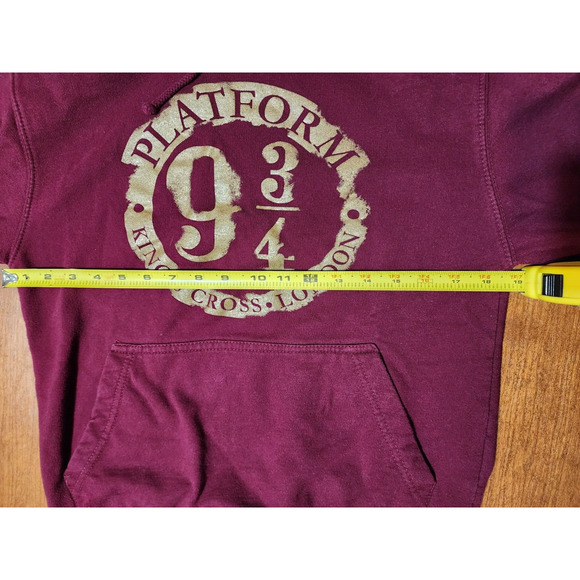 The Harry Potter Shop Platform 9 3/4 Pullover Burgundy Hoodie Sweatshirt Adult S - Picture 4 of 10